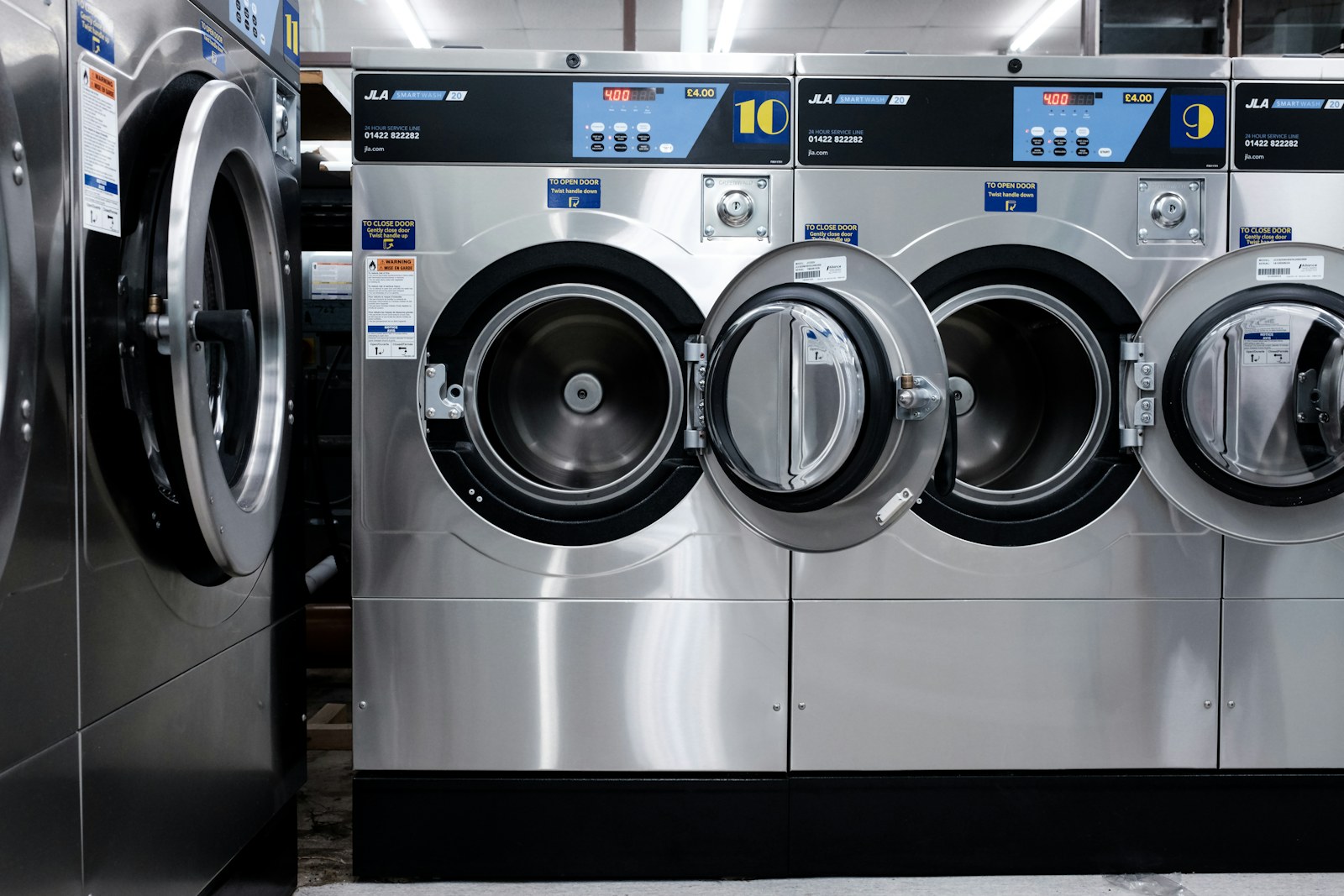 Laundry and folded textiles in a domestic space